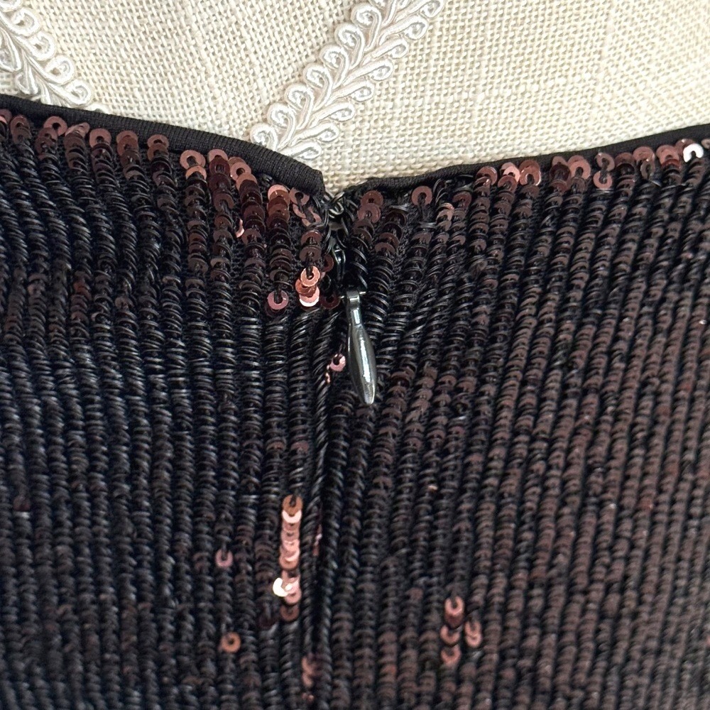 Express Sequin Strapless Straight Leg Jumpsuit Deep Espresso Brown Size M NWT - Picture 9 of 14